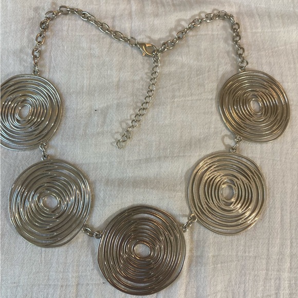 Spiral Medallion Design‎ Bib Statement Necklace - Picture 1 of 6